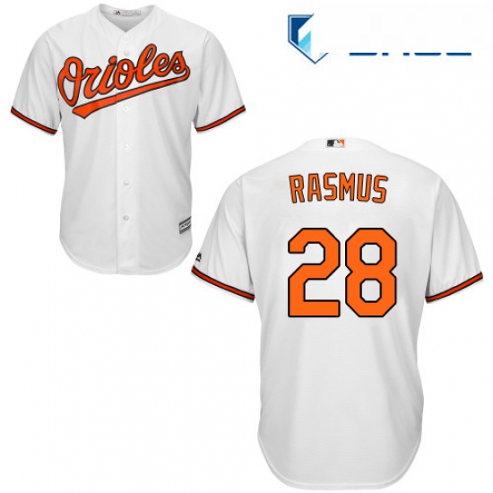 Youth Majestic Baltimore Orioles 28 Colby Rasmus Authentic White Home Cool Base MLB Jersey