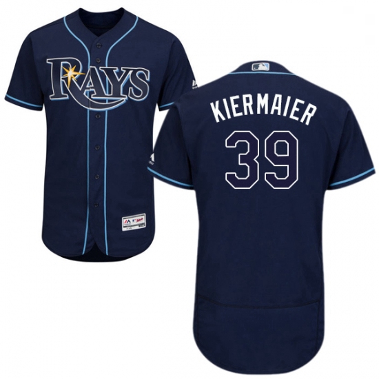 Mens Majestic Tampa Bay Rays 39 Kevin Kiermaier Navy Blue Alternate Flex Base Authentic Collection M