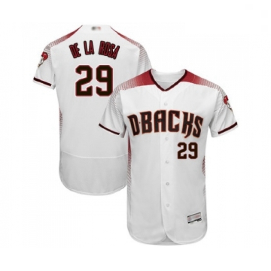 Mens Arizona Diamondbacks 29 Jorge De La Rosa White Home Authentic Collection Flex Base Baseball Jer