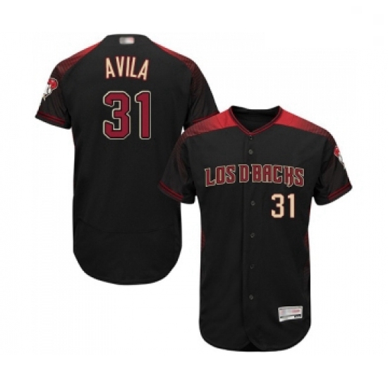 Mens Arizona Diamondbacks 31 Alex Avila Black Alternate Authentic Collection Flex Base Baseball Jers