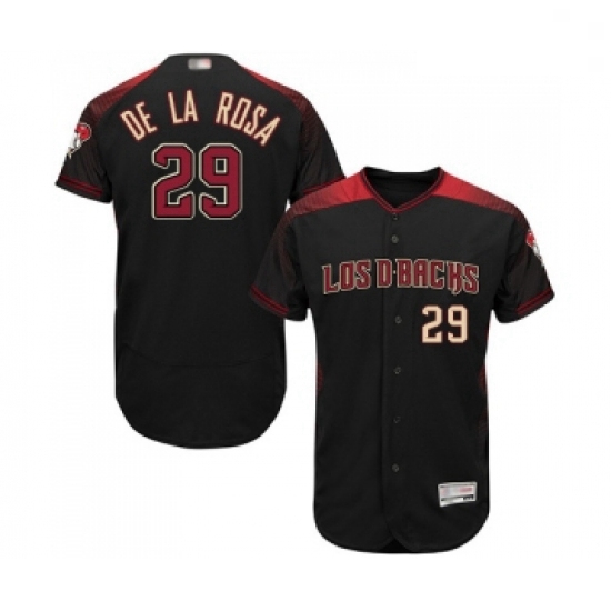 Mens Arizona Diamondbacks 29 Jorge De La Rosa Black Alternate Authentic Collection Flex Base Basebal