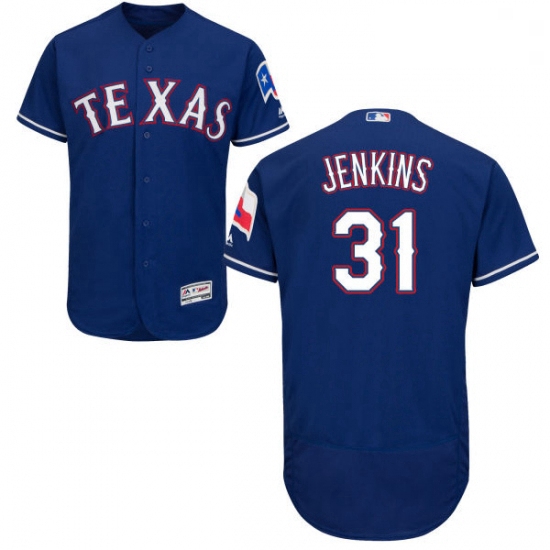 Mens Majestic Texas Rangers 31 Ferguson Jenkins Royal Blue Flexbase Authentic Collection MLB Jersey