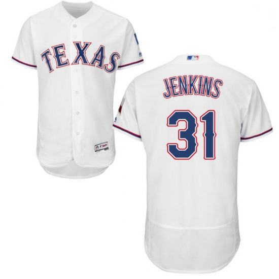 Mens Majestic Texas Rangers 31 Ferguson Jenkins White Flexbase A