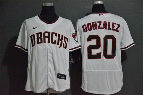 Diamondbacks 20 Luis Gonzalez White Nike 2020 Flexbase Jersey