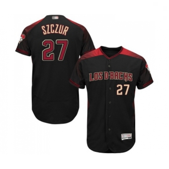 Mens Arizona Diamondbacks 27 Matt Szczur Black Alternate Authentic Collection Flex Base Baseball Jer