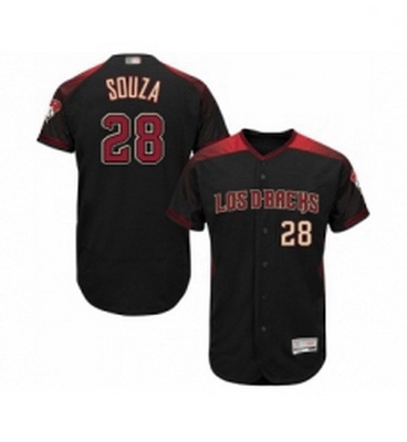 Mens Arizona Diamondbacks 28 Steven Souza Black Alternate Authentic Collection Flex Base Baseball Je