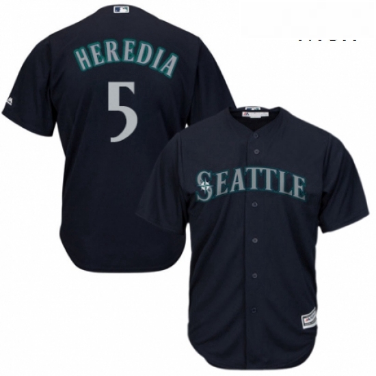 Mens Majestic Seattle Mariners 5 Guillermo Heredia Replica Navy Blue Alternate 2 Cool Base MLB Jerse