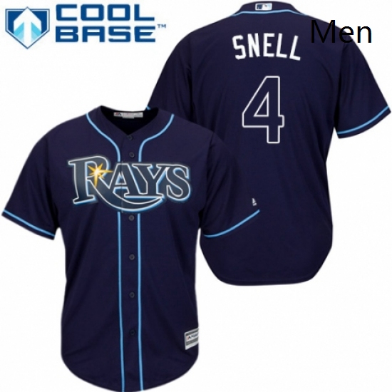 Mens Majestic Tampa Bay Rays 4 Blake Snell Replica Navy Blue Alternate Cool Base MLB Jersey