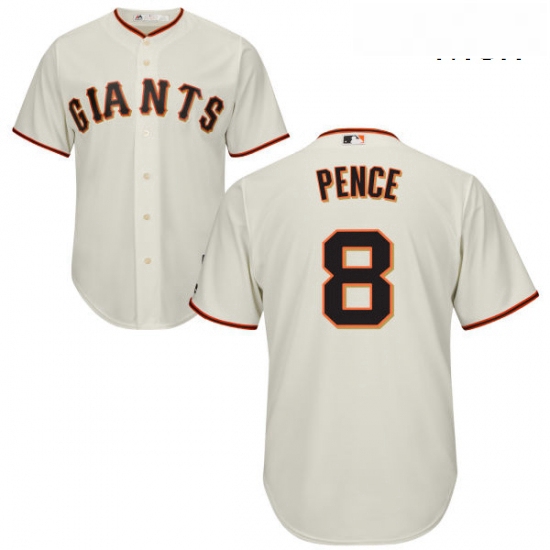 Mens Majestic San Francisco Giants 8 Hunter Pence Replica Cream 