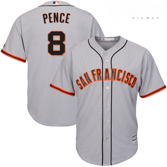 Mens Majestic San Francisco Giants 8 Hunter Pence Replica Grey R