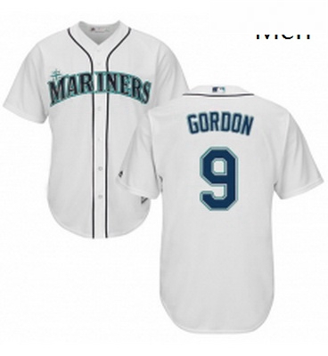 Mens Majestic Seattle Mariners 9 Dee Gordon Replica White Home Cool Base MLB Jersey