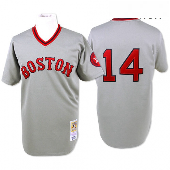 Mens Mitchell and Ness Boston Red Sox 14 Jim Rice Authentic Grey