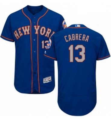 Mens Majestic New York Mets 13 Asdrubal Cabrera RoyalGray Alternate Flex Base Authentic Collection M