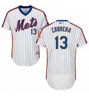 Mens Majestic New York Mets 13 Asdrubal Cabrera White Alternate Flex Base Authentic Collection MLB J