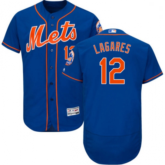 Mens Majestic New York Mets 12 Juan Lagares Royal Blue Alternate