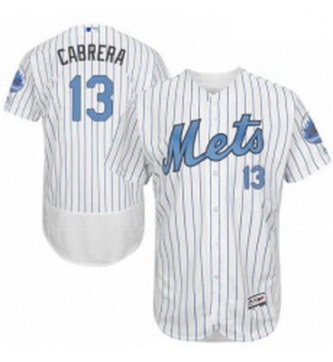 Mens Majestic New York Mets 13 Asdrubal Cabrera Authentic White 2016 Fathers Day Fashion Flex Base M