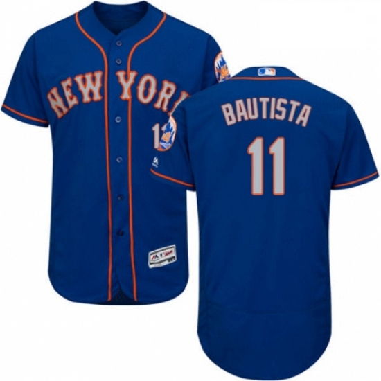 Mens Majestic New York Mets 11 Jose Bautista RoyalGray Alternate