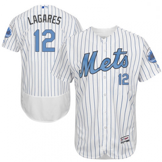 Mens Majestic New York Mets 12 Juan Lagares Authentic White 2016