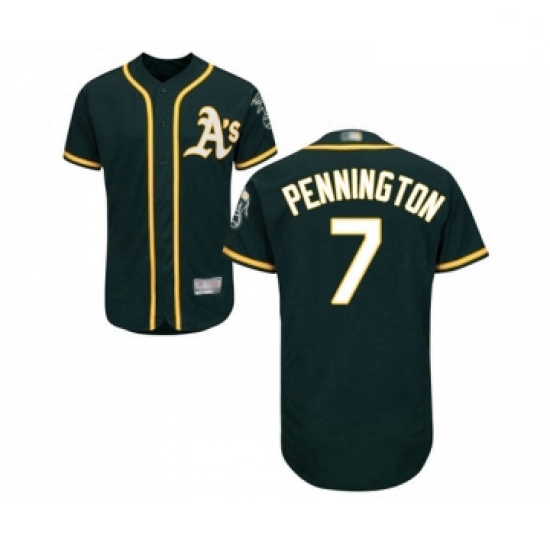 Mens Oakland Athletics 7 Cliff Pennington Green Alternate Flex Base Authentic Collection Baseball Je