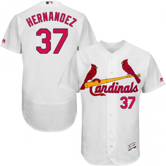 Mens Majestic St Louis Cardinals 37 Keith Hernandez White Home F
