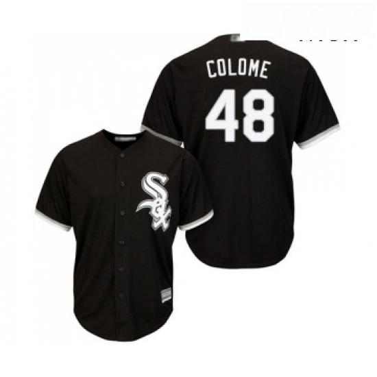 Mens Chicago White Sox 48 Alex Colome Replica Black Alternate Home Cool Base Baseball Jersey