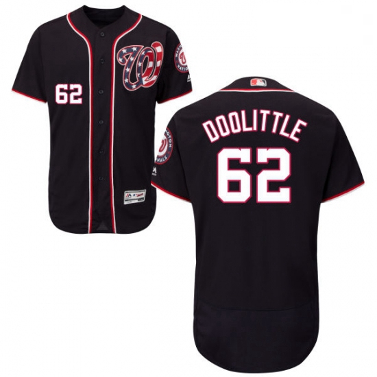 Mens Majestic Washington Nationals 62 Sean Doolittle Navy Blue Flexbase Authentic Collection MLB Jer