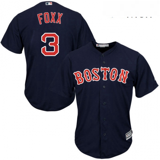 Mens Majestic Boston Red Sox 3 Jimmie Foxx Replica Navy Blue Alternate Road Cool Base MLB Jersey