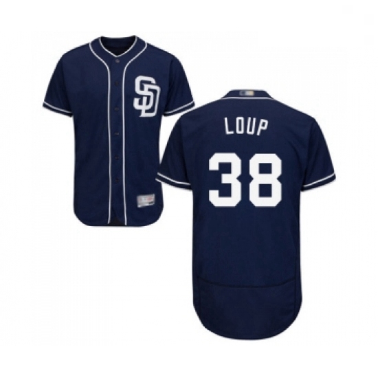 Mens San Diego Padres 38 Aaron Loup Navy Blue Alternate Flex Base Authentic Collection Baseball Jers