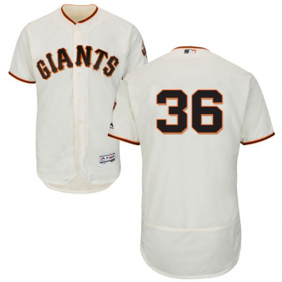 Mens Majestic San Francisco Giants 36 Gaylord Perry Cream Home Flex Base Authentic Collection MLB Je