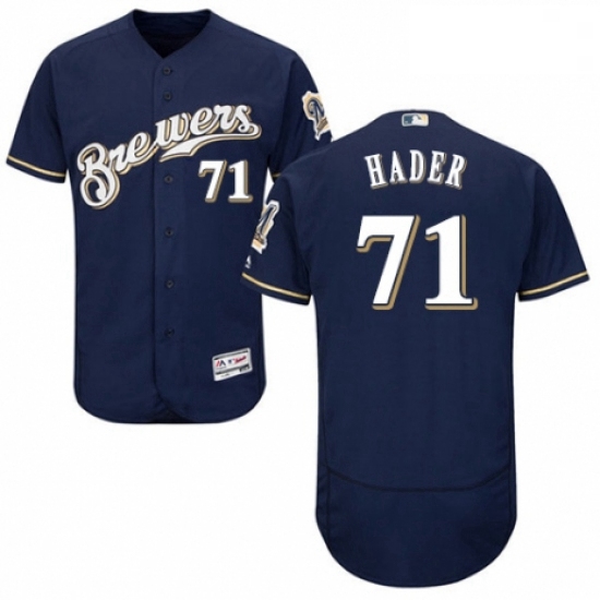 Mens Majestic Milwaukee Brewers 71 Josh Hader White Alternate Flex Base Authentic Collection MLB Jer