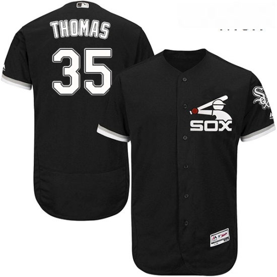 Mens Majestic Chicago White Sox 35 Frank Thomas Authentic Black 