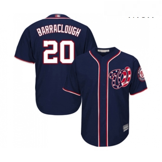 Mens Washington Nationals 20 Kyle Barraclough Replica Navy Blue Alternate 2 Cool Base Baseball Jerse