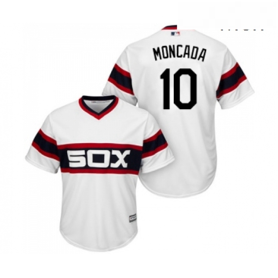 Mens Majestic Chicago White Sox 10 Yoan Moncada Replica White 2013 Alternate Home Cool Base MLB Jers