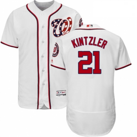 Mens Majestic Washington Nationals 21 Brandon Kintzler White Hom