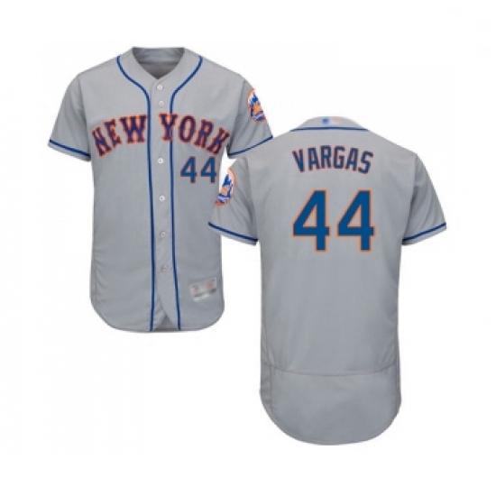Mens New York Mets 44 Jason Vargas Grey Road Flex Base Authentic