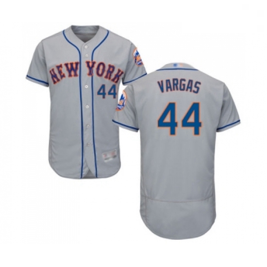 Mens New York Mets 44 Jason Vargas Grey Road Flex Base Authentic Collection Baseball Jersey