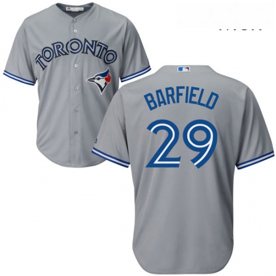 Mens Majestic Toronto Blue Jays 29 Jesse Barfield Replica Grey R
