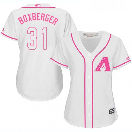 Womens Majestic Arizona Diamondbacks 31 Brad Boxberger Authentic White Fashion MLB Jersey