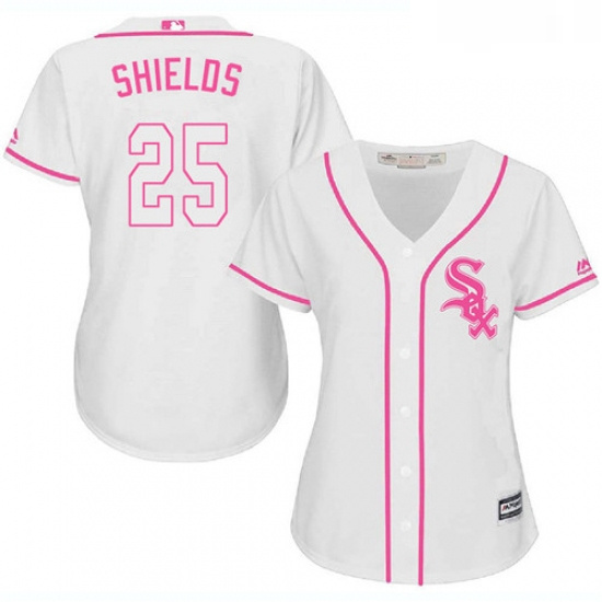 Womens Majestic Chicago White Sox 33 James Shields Replica White Fashion Cool Base MLB Jersey