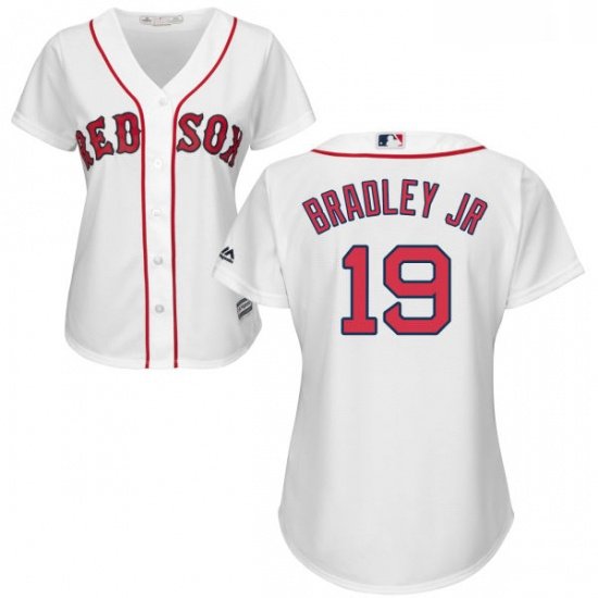 Womens Majestic Boston Red Sox 19 Jackie Bradley Jr Replica White Home MLB Jersey