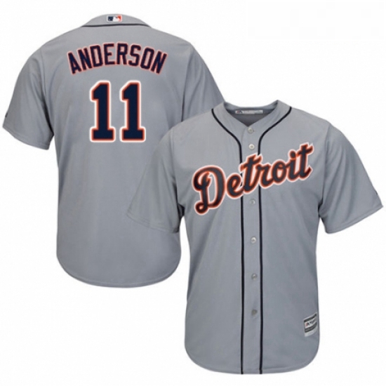 Youth Majestic Detroit Tigers 11 Sparky Anderson Authentic Grey Road Cool Base MLB Jersey