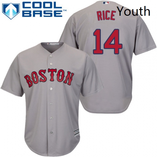 Youth Majestic Boston Red Sox 14 Jim Rice Replica Grey Road Cool