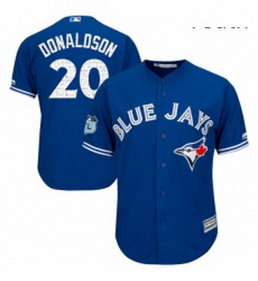 Youth Majestic Toronto Blue Jays 20 Josh Donaldson Authentic Royal Blue 2017 Spring Training Cool Ba