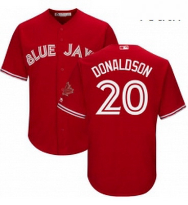 Youth Majestic Toronto Blue Jays 20 Josh Donaldson Authentic Scarlet Alternate MLB Jersey