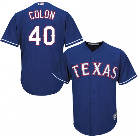 Youth Majestic Texas Rangers 40 Bartolo Colon Replica Royal Blue Alternate 2 Cool Base MLB Jersey