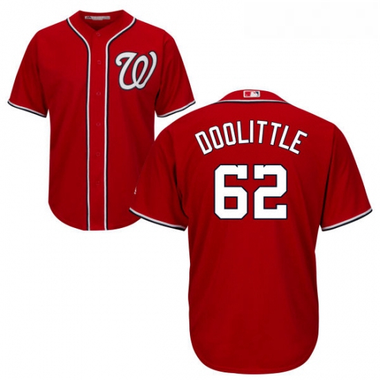 Youth Majestic Washington Nationals 62 Sean Doolittle Authentic Red Alternate 1 Cool Base MLB Jersey