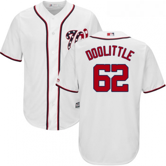 Youth Majestic Washington Nationals 62 Sean Doolittle Authentic White Home Cool Base MLB Jersey