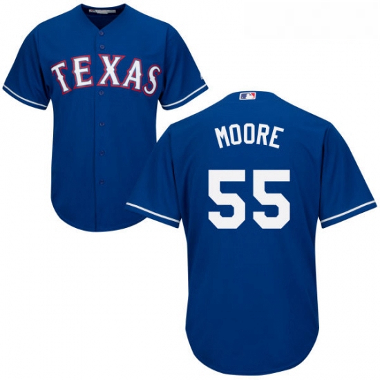 Youth Majestic Texas Rangers 55 Matt Moore Replica Royal Blue Al