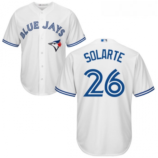 Youth Majestic Toronto Blue Jays 26 Yangervis Solarte Authentic White Home MLB Jersey