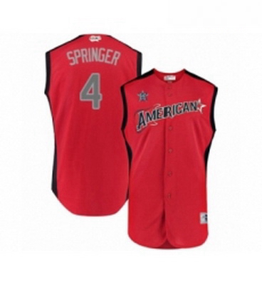 Youth Houston Astros 4 George Springer Authentic Red American League 2019 Baseball All Star Jersey